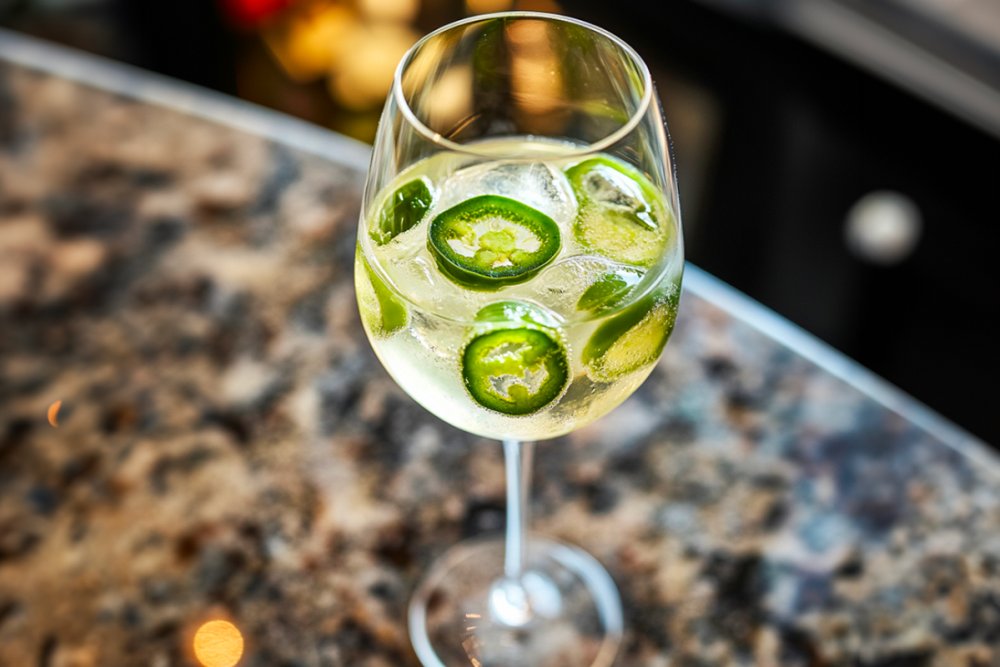 Pimenta jalapeño no Sauvignon Blanc